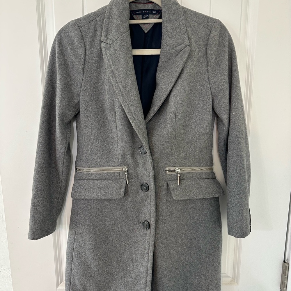 Tommy Hilfiger Charcoal Trench Coat - Picture 1 of 2